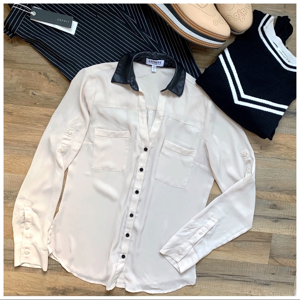 {Express} Portofino W/ Black collar & buttons